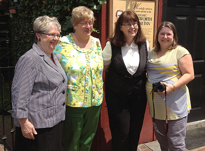 Officers of the Pennsylvania Press Club, gathered for the 2012 PPC Awards Luncheon at the Farnsworth House Inn at Gettysburg. From left are President Pat Ryder, Vice President Linda Koehler, Treasurer and Contest Chair Kay Stephens, and Secretary Johanna Billings. (Kim de Bourbon)