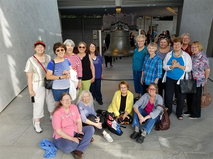 PPC/NFPW members pose in front of the Liberty Bell in Philadelphia during a visit as part of the organization’s annual conference in Bethlehem in September 2018.